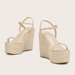 Open Toe Ankle Strap Espadrille Wedges - NEW!